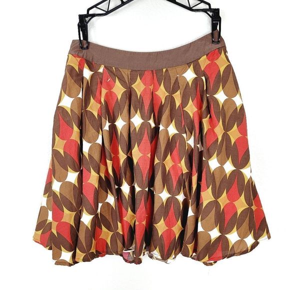 Forever 21 Small Cotton Abstract Geometric Print Pleated Mini Skirt - Picture 2 of 7